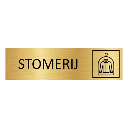 Goud aluminium deurbordje Stomerij 165 x 45 mm - per 1 stuk