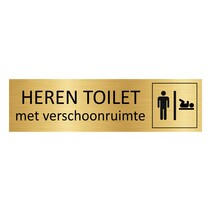 Goud aluminium deurbordje Heren toilet met verschoonruimte