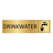 Goud aluminium deurbordje Drinkwater
