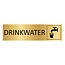 Goud aluminium deurbordje Drinkwater 165 x 45 mm - per 1 stuk