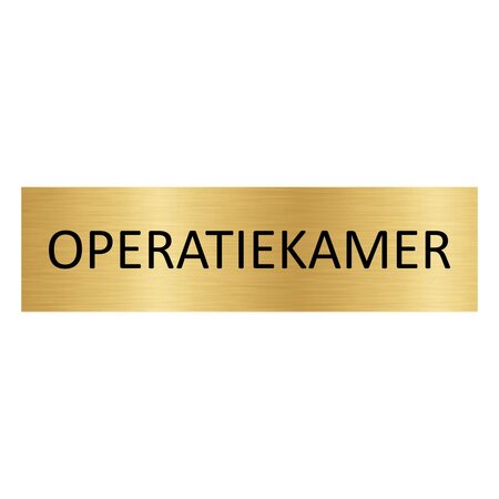 Goud aluminium deurbordje Operatiekamer 165 x 45 mm - per 1 stuk