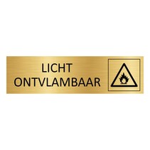 Goud aluminium deurbordje Licht ontvlambaar