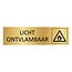 Goud aluminium deurbordje Licht ontvlambaar 165 x 45 mm - per 1 stuk