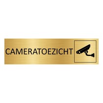 Goud aluminium deurbordje Cameratoezicht