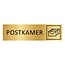 Goud aluminium deurbordje Postkamer 165 x 45 mm - per 1 stuk