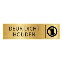 Goud aluminium deurbordje Deur dicht houden