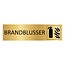 Goud aluminium deurbordje Brandblusser 165 x 45 mm - per 1 stuk