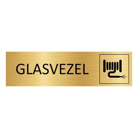 Goud aluminium deurbordje Glasvezel 165 x 45 mm - per 1 stuk