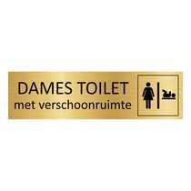 Goud aluminium deurbordje Dames toilet met verschoonruimte