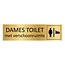 Goud aluminium deurbordje Dames toilet met verschoonruimte 165 x 45 mm - per 1 stuk