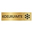Goud aluminium deurbordje Koelruimte 165 x 45 mm - per 1 stuk