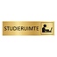 Goud aluminium deurbordje Studieruimte 165 x 45 mm - per 1 stuk