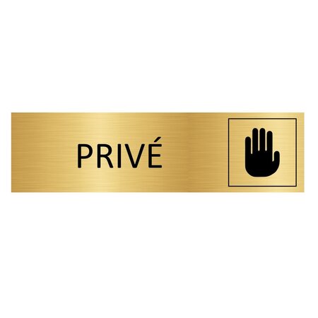 Goud aluminium deurbordje Privé 165 x 45 mm - per 1 stuk