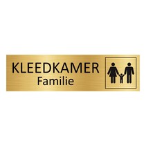 Goud aluminium deurbordje Familie kleedkamer