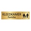 Goud aluminium deurbordje Familie kleedkamer 165 x 45 mm - per 1 stuk
