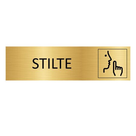 Goud aluminium deurbordje Stilte 165 x 45 mm - per 1 stuk