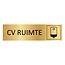 Goud aluminium deurbordje CV ruimte 165 x 45 mm - per 1 stuk
