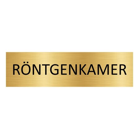 Goud aluminium deurbordje Röntgenkamer 165 x 45 mm - per 1 stuk