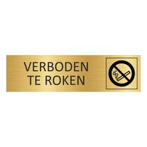 Goud aluminium deurbordje Verboden te roken