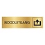 Goud aluminium deurbordje Nooduitgang 165 x 45 mm - per 1 stuk