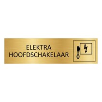 Goud aluminium deurbordje Elektra hoofdschakelaar