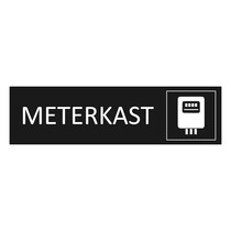 Zwart aluminium deurbordje Meterkast