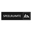 Zwart aluminium deurbordje Speelruimte 165 x 45 mm - per 1 stuk