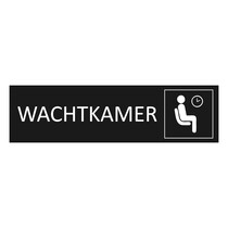 Zwart aluminium deurbordje Wachtkamer