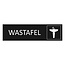 Zwart aluminium deurbordje Wastafel 165 x 45 mm - per 1 stuk