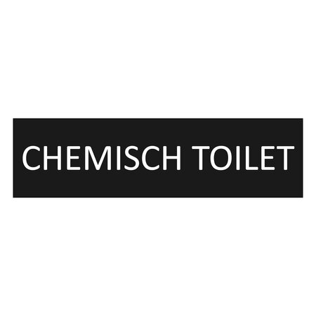 Zwart aluminium deurbordje Chemisch toilet 165 x 45 mm - per 1 stuk