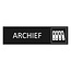 Zwart aluminium deurbordje Archief 165 x 45 mm - per 1 stuk