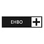 Zwart aluminium deurbordje EHBO 165 x 45 mm - per 1 stuk