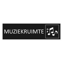 Zwart aluminium deurbordje Muziekruimte