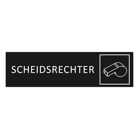 Zwart aluminium deurbordje Scheidsrechter 165 x 45 mm - per 1 stuk