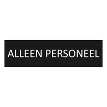 Zwart aluminium deurbordje Alleen Personeel