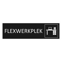 Zwart aluminium deurbordje Flexwerkplek