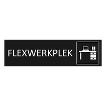 Zwart aluminium deurbordje Flexwerkplek