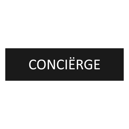 Zwart aluminium deurbordje Conciërge 165 x 45 mm - per 1 stuk