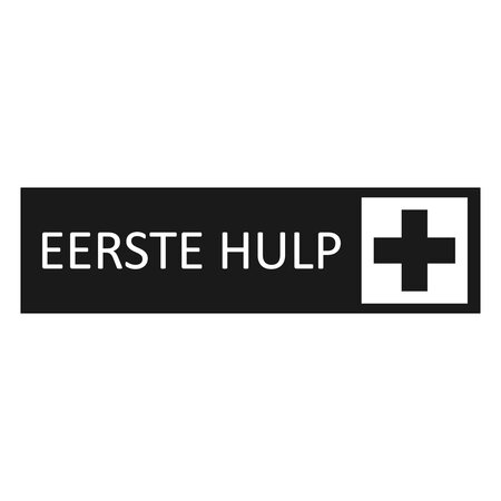 Zwart aluminium deurbordje Eerste hulp 165 x 45 mm - per 1 stuk