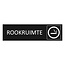 Zwart aluminium deurbordje Rookruimte 165 x 45 mm - per 1 stuk