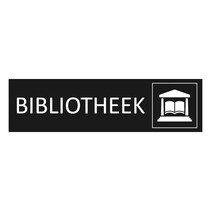 Zwart aluminium deurbordje Bibliotheek