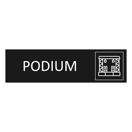Zwart aluminium deurbordje Podium 165 x 45 mm - per 1 stuk