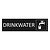 Zwart aluminium deurbordje Drinkwater