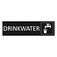 Zwart aluminium deurbordje Drinkwater 165 x 45 mm - per 1 stuk