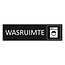 Zwart aluminium deurbordje Wasruimte 165 x 45 mm - per 1 stuk