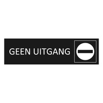 Zwart aluminium deurbordje Geen Uitgang
