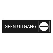 Zwart aluminium deurbordje Geen Uitgang