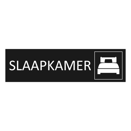 Zwart aluminium deurbordje Slaapkamer 165 x 45 mm - per 1 stuk