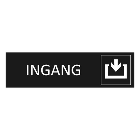 Zwart aluminium deurbordje Ingang 165 x 45 mm - per 1 stuk