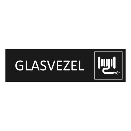 Zwart aluminium deurbordje Glasvezel 165 x 45 mm - per 1 stuk